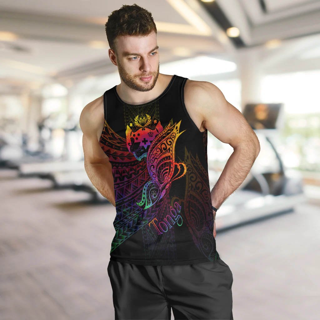 Tonga Men Tank Top - Butterfly Polynesian Style - Polynesian Pride