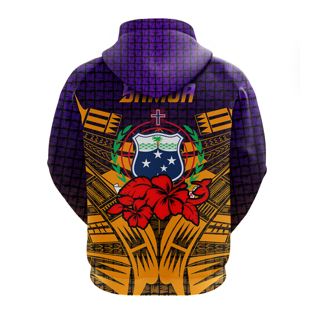 Custom Samoa Hoodie Hibiscus With Tribal LT12 - Polynesian Pride