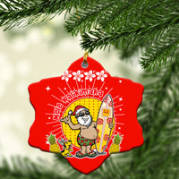 Hawaii Santa Claus Surfer Red Christmas Ornament - LT12 - Polynesian Pride