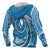 Yap Micronesia ll Over Hoodie Blue Tribal Wave - Polynesian Pride