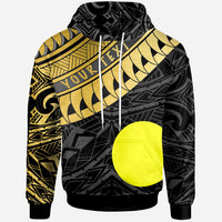 Palau Custom Hoodie Palau Ginger Lei Pattern Gold Unisex Gold - Polynesian Pride