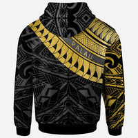 Palau Custom Hoodie Palau Ginger Lei Pattern Gold - Polynesian Pride