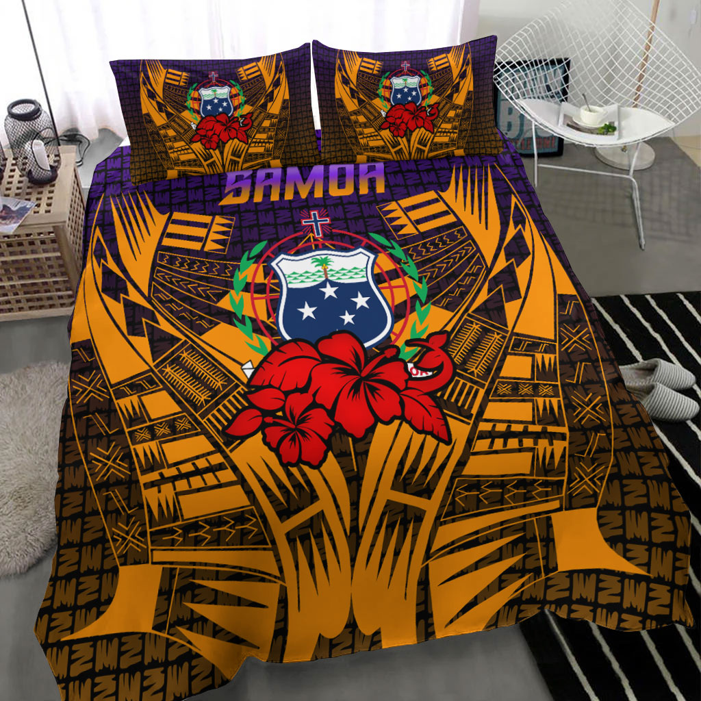 Samoa Bedding Set - Hibiscus With Tribal - LT12 - Polynesian Pride