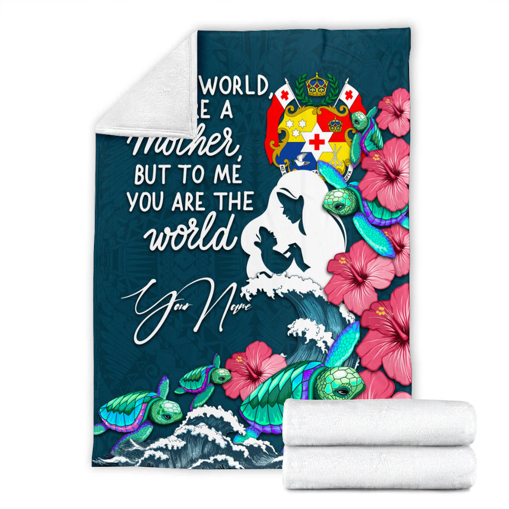 (Custom Personalised) Tahiti Mothers Day With Green Turtle Blanket - LT12 - Polynesian Pride