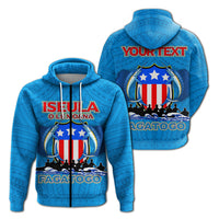 Custom American Samoa Zip up Hoodie Iseula o le Moana of Fagatogo Pride LT12 Blue - Polynesian Pride