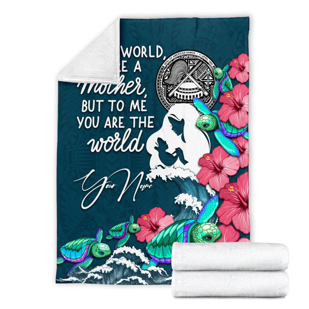 (Custom Personalised) American Samoa Mothers Day With Green Turtle Blanket - LT12 - Polynesian Pride