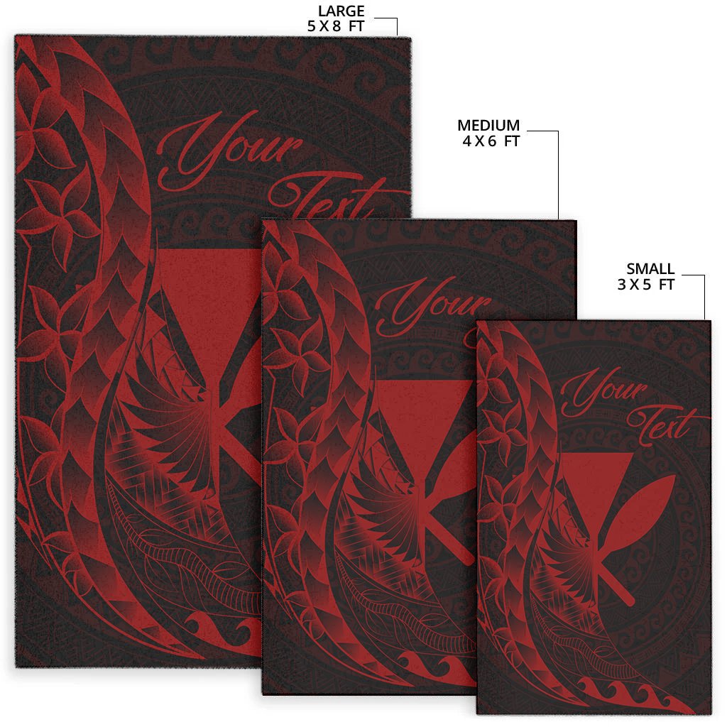 Kanaka Area Rug - Custom Personalised Polynesian Pattern Style Red Color - Polynesian Pride