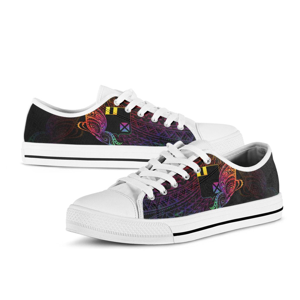 Wallis and Futuna Low Top Shoes - Butterfly Polynesian Style - Polynesian Pride