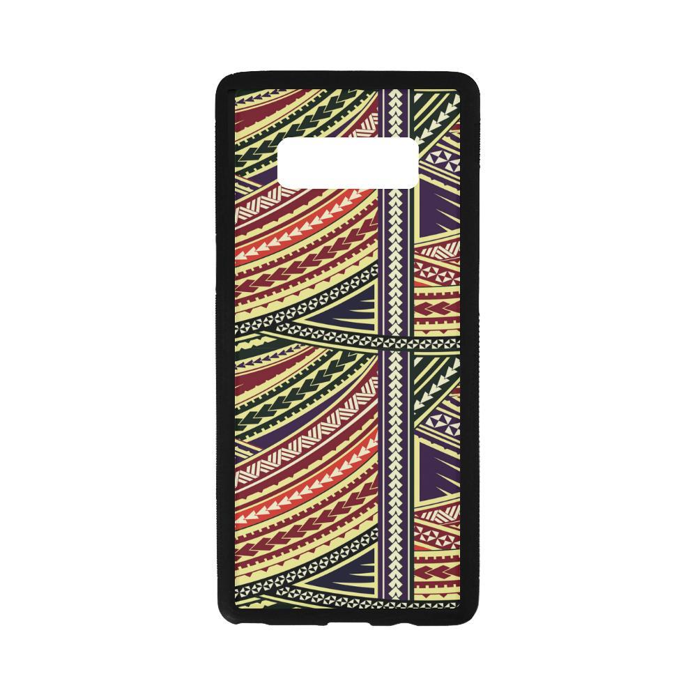 Polynesian 04 Rubber Phone Case One Size Samsung Galaxy Note 8 Black - White - Polynesian Pride