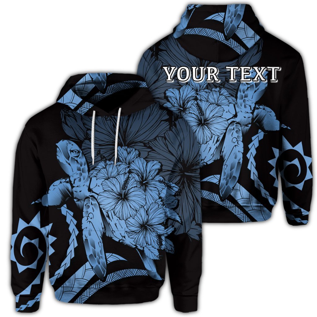 Custom Hawaiian Hawaii Turtle Hibiscus Polynesian Vintage Hoodie Pastel Blue Unisex Art - Polynesian Pride