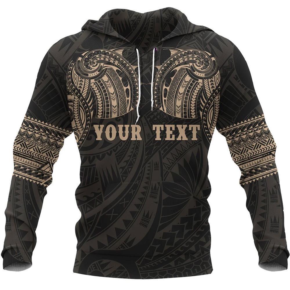 Aotearoa Maori Tattoo All Over Hoodie Gold Custom Version Unisex Gold - Polynesian Pride