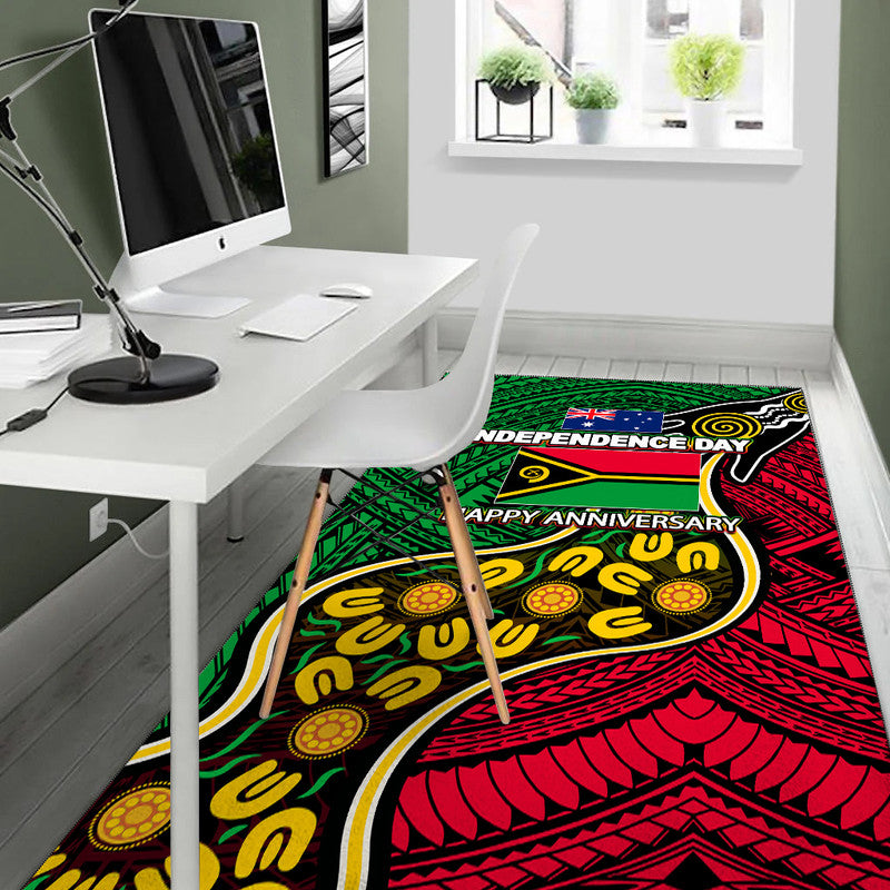 Vanuatu Mix Aboriginal Happy Independence Day Area Rug LT6 - Polynesian Pride