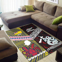 New Zealand And Niue Area Rug Together - Red LT8 - Polynesian Pride