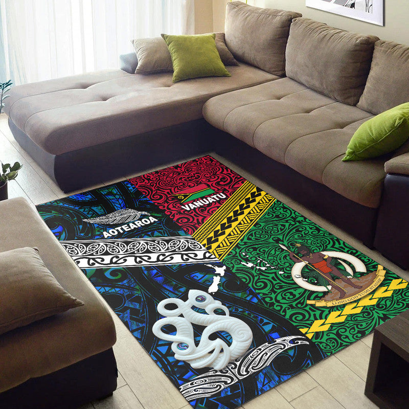 New Zealand And Vanuatu Area Rug Together - Blue LT8 - Polynesian Pride