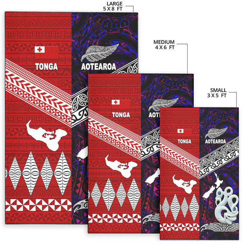 New Zealand And Tonga Area Rug Together - Purple LT8 - Polynesian Pride