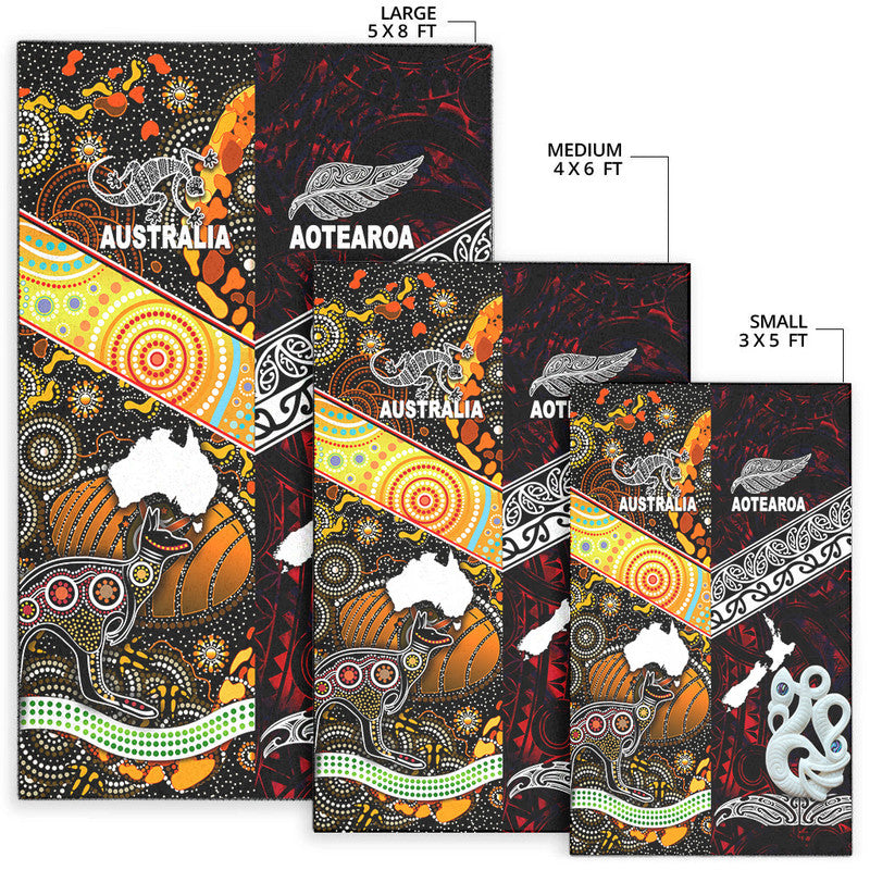 New Zealand Maori Aotearoa And Australia Aboriginal Area Rug Together - Red LT8 - Polynesian Pride