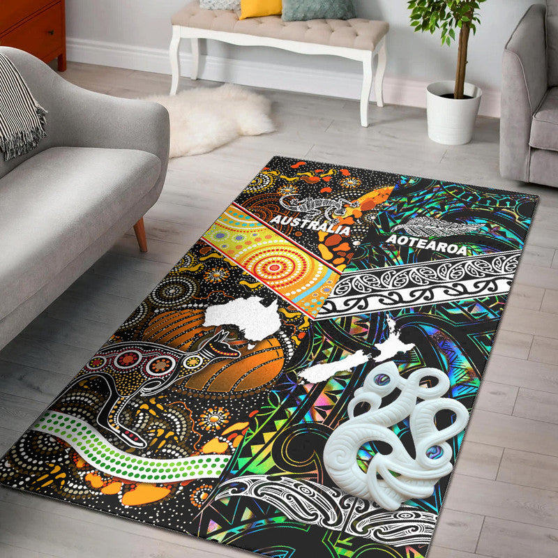 New Zealand Maori Aotearoa And Australia Aboriginal Area Rug Together - Paua Shell LT8 Paua Shell - Polynesian Pride