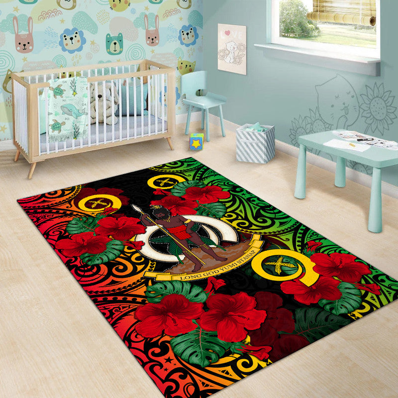 Vanuatu And Hibiscus Area Rug LT6 - Polynesian Pride
