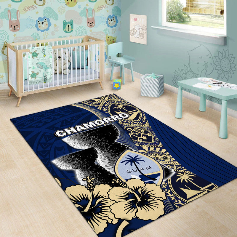 Guam Chamorro Area Rug Blue Style LT6 - Polynesian Pride