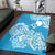FSM Yap State Area Rug Polynesian Floral Tribal LT9 Blue - Polynesian Pride