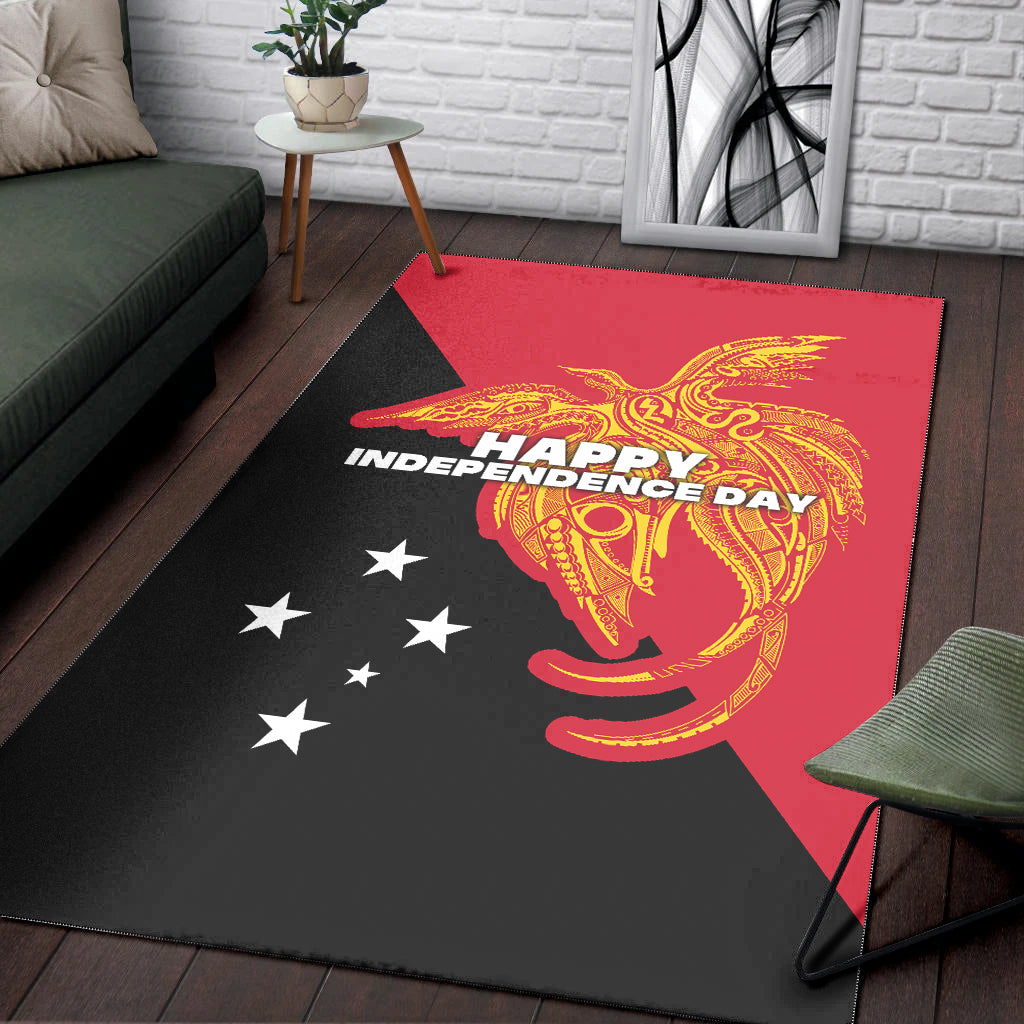 Papua New Guinea Area Rug Independence Day Flag Style LT16 - Polynesian Pride