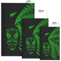New Zealand Haka Rugby Maori Area Rug Silver Fern Vibes - Green LT8 - Polynesian Pride
