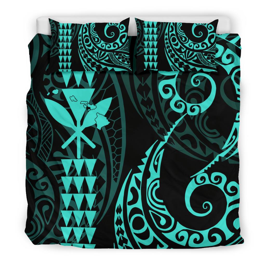 Kanaka Map Bedding Set Turquoise - Polynesian Pride