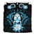 Vanuatu Duvet Cover Set - Turtle Tiki Face &Turquoise Hibiscus Art - Polynesian Pride
