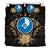 Yap Duvet Cover Set - Yap Flag & Reggae Hibiscus Brown - Polynesian Pride