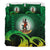 Vanuatu Duvet Cover Set - Vanuatu Coat Of Arms Wave and Hibiscus Green Green - Polynesian Pride