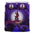 Vanuatu Duvet Cover Set - Vanuatu Coat Of Arms Wave and Hibiscus Purple - Polynesian Pride