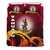 Vanuatu Duvet Cover Set - Vanuatu Coat Of Arms Wave and Hibiscus Red - Polynesian Pride