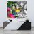 Nauru Custom Personalised Tapestry White - Turtle Plumeria Banana Leaf Crest - Polynesian Pride
