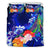 Cook Islands Bedding Set - Humpback Whale with Tropical Flowers (Blue) - Polynesian Pride