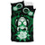 Vanuatu Duvet Cover Set - Turtle Tiki Face & Green Hibiscus - Polynesian Pride