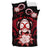 Vanuatu Duvet Cover Set - Turtle Tiki Face & Red Hibiscus - Polynesian Pride
