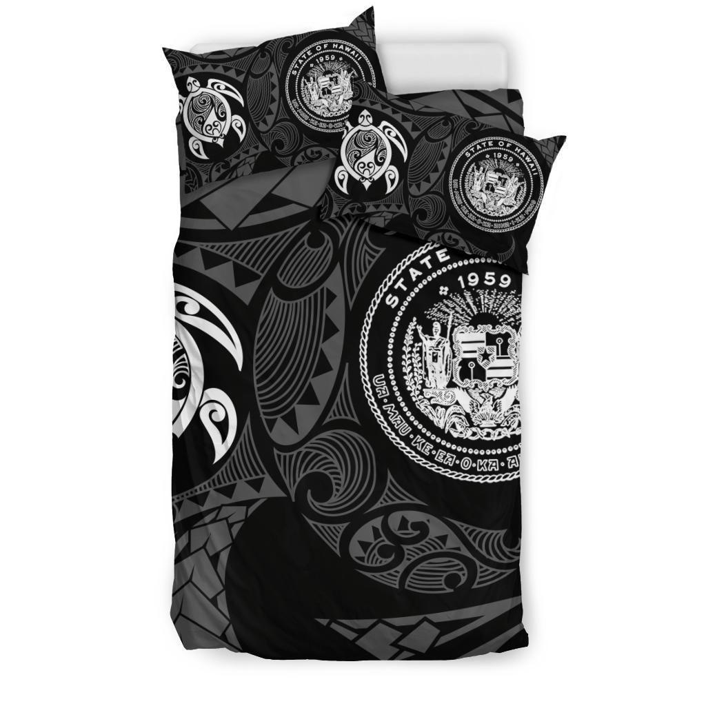 Hawaiian Flag Turtle Polynesian Bedding Set White - Polynesian Pride