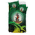 Vanuatu Duvet Cover Set - Vanuatu Coat Of Arms Wave and Hibiscus Green - Polynesian Pride