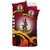 Vanuatu Duvet Cover Set - Vanuatu Coat Of Arms Wave and Hibiscus Red - Polynesian Pride