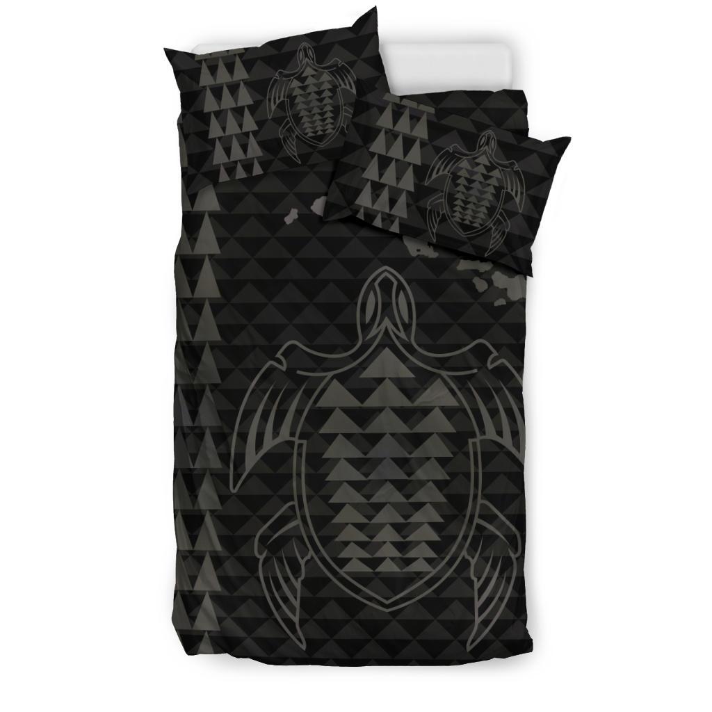 Hawaiian Map Kakau Turtle Polynesian Bedding Set - Gray - Polynesian Pride