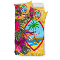 Guam Bedding Set - Hibiscus Polynesian Pattern Yellow Version - Polynesian Pride