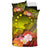 Cook Islands Custom Personalised Bedding Set - Humpback Whale with Tropical Flowers (Yellow) - Polynesian Pride