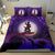Vanuatu Duvet Cover Set - Vanuatu Coat Of Arms Wave and Hibiscus Purple - Polynesian Pride