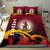 Vanuatu Duvet Cover Set - Vanuatu Coat Of Arms Wave and Hibiscus Red - Polynesian Pride