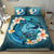 Polynesian Duvet Cover Set - Yap Bedding Set Blue Plumeria Animal Tattoo - Polynesian Pride