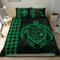 Hawaiian Map Kakau Turtle Kanaka Polynesian Bedding Set - Green - Polynesian Pride