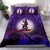 Vanuatu Duvet Cover Set - Vanuatu Coat Of Arms Wave and Hibiscus Purple - Polynesian Pride