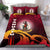 Vanuatu Duvet Cover Set - Vanuatu Coat Of Arms Wave and Hibiscus Red - Polynesian Pride