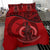 Vanuatu Duvet Cover Set - Vanuatu Coat Of Arms Red - Polynesian Pride