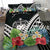 Samoa Bedding Set - Samoa Coat of Arms & Polynesian Tropical Flowers White - Polynesian Pride
